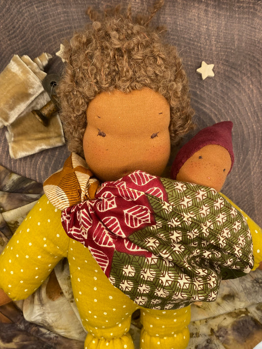 Mama & baby fairy doll set -mustard