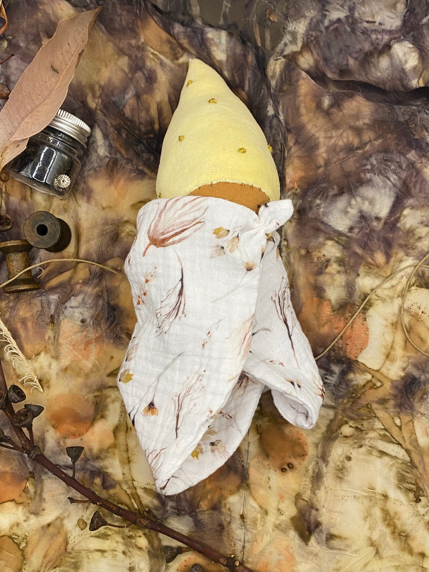 One of a Kind Organic Waldorf Blanket Fairy Doll - Lemon