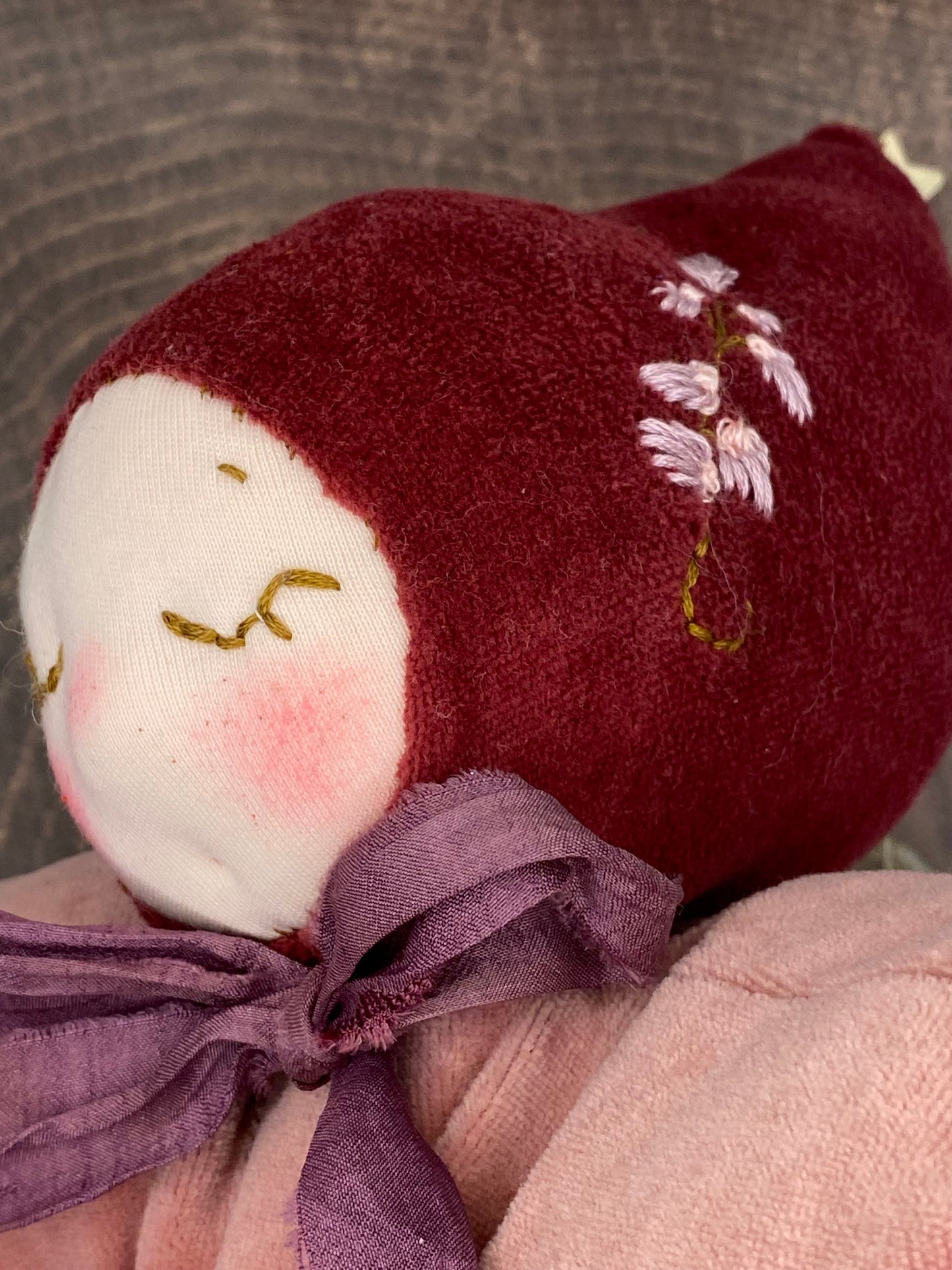 One of a kind Waldorf inspired lavender fairy doll- Bordeaux