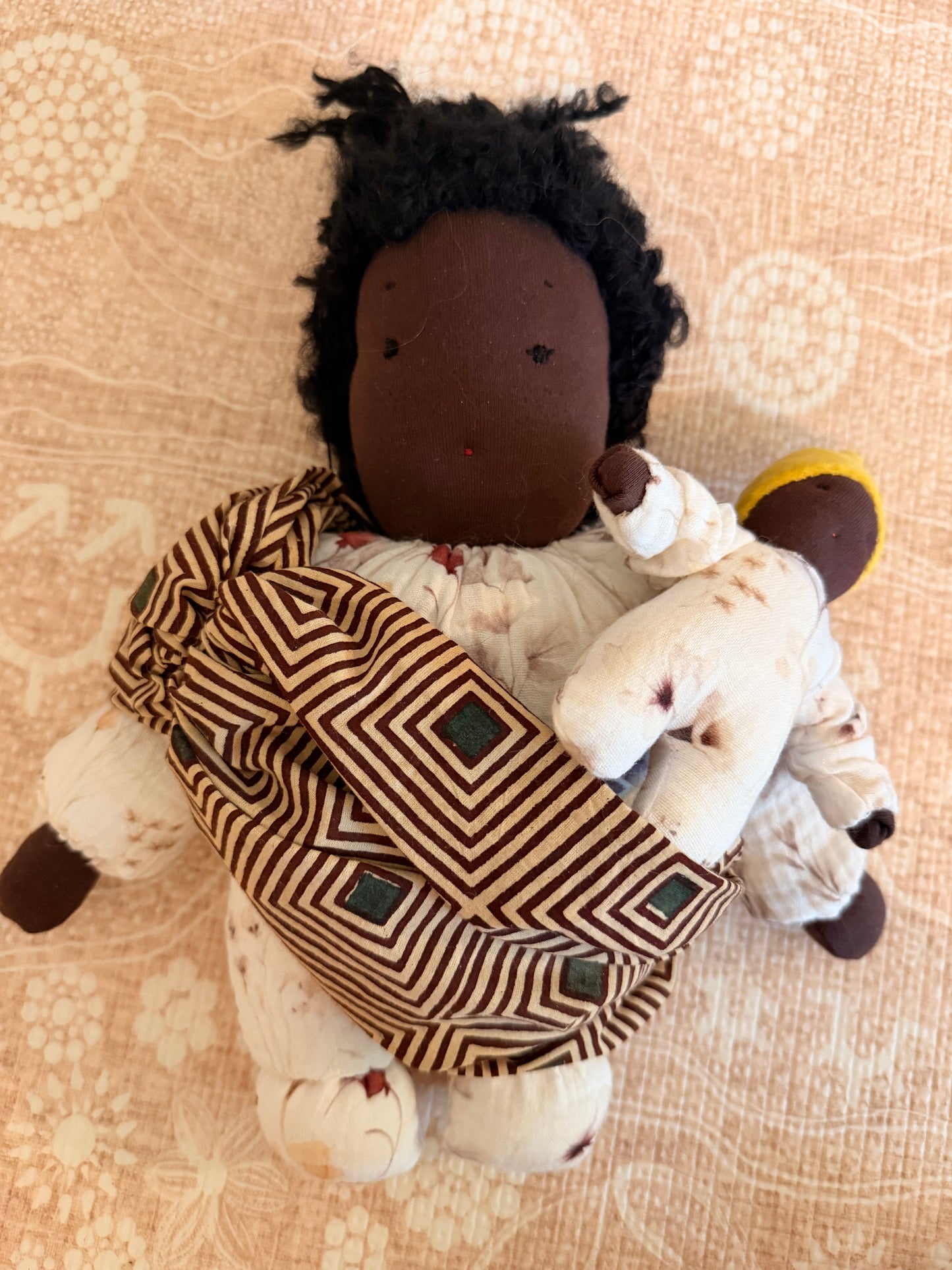 Mama & baby Waldorf inspired fairy doll set- lemon