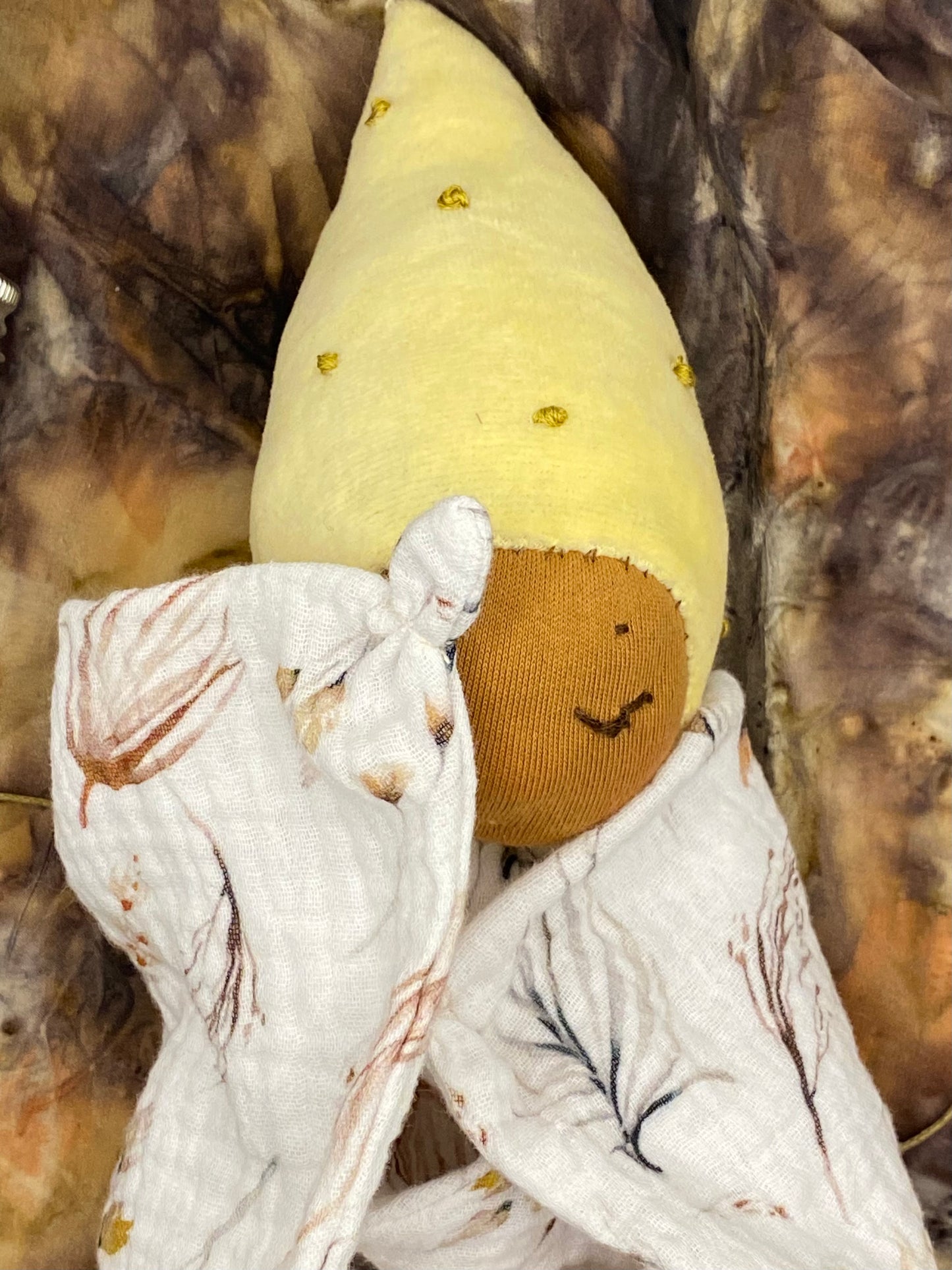 One of a Kind Organic Waldorf Blanket Fairy Doll - Lemon