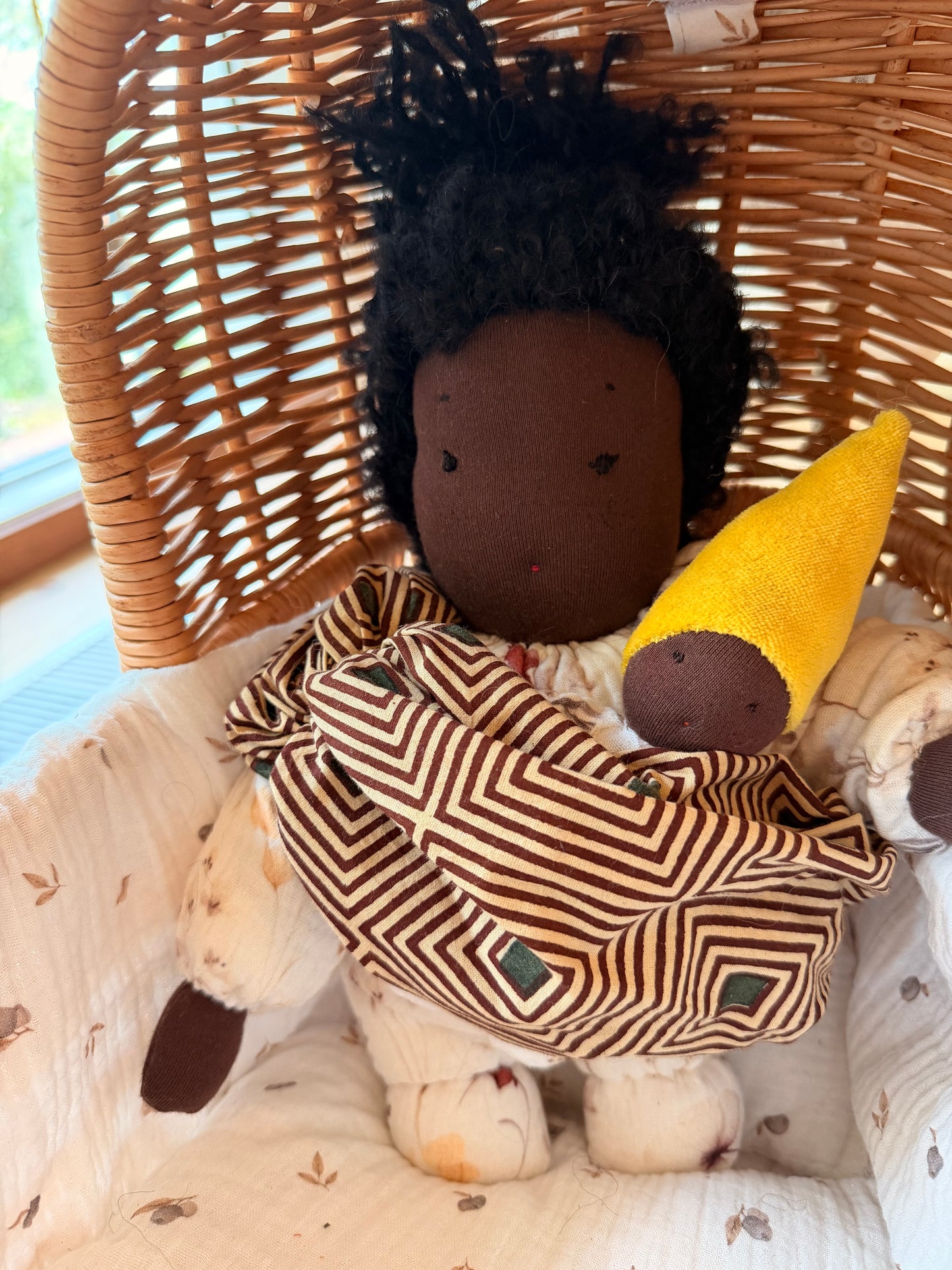 Mama & baby Waldorf inspired fairy doll set- lemon