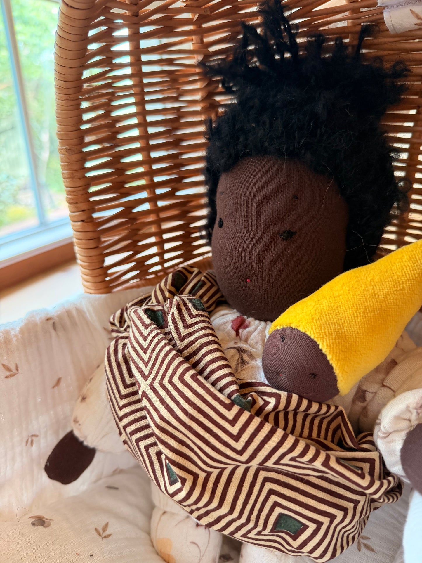 Mama & baby Waldorf inspired fairy doll set- lemon