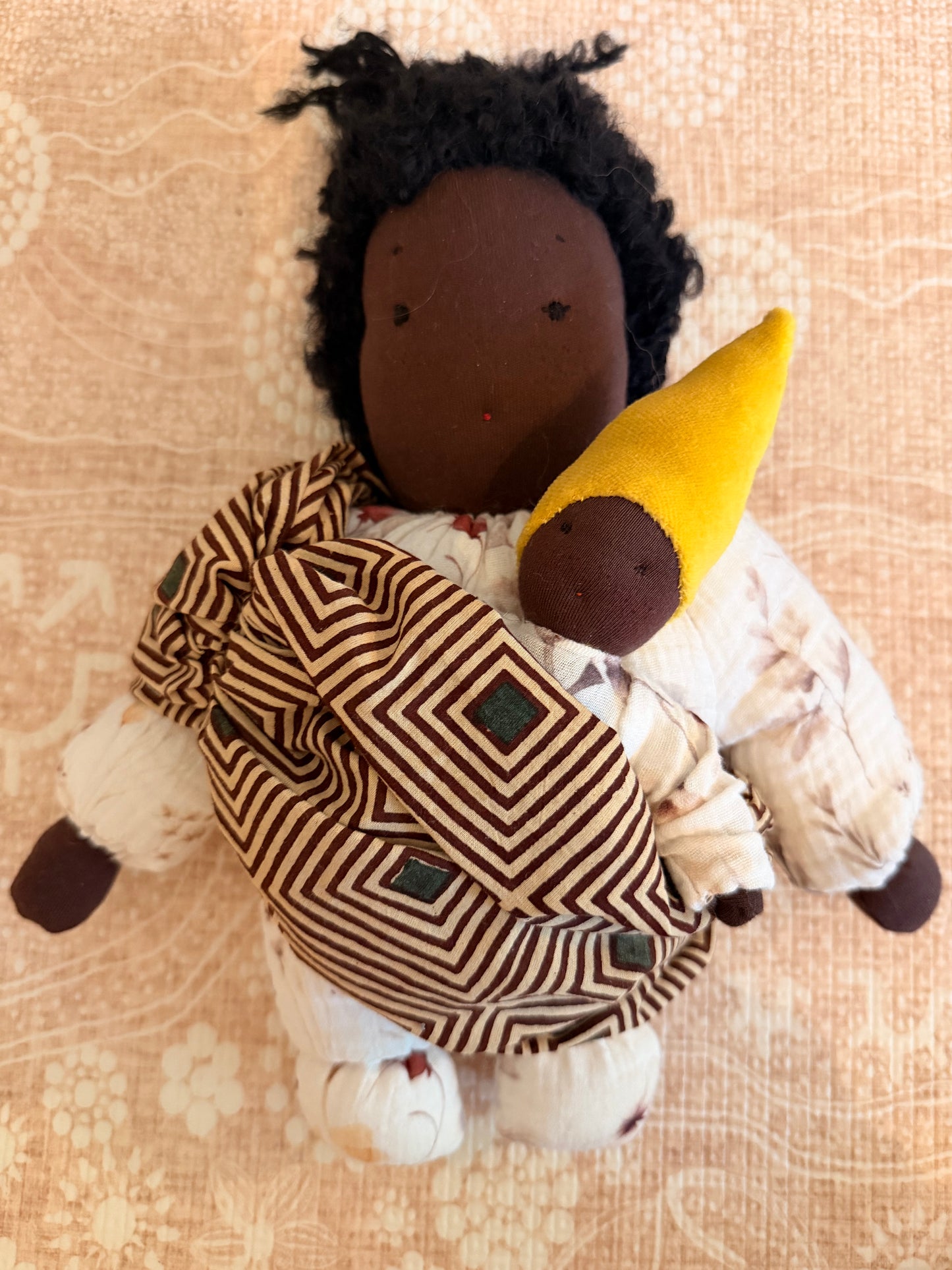 Mama & baby Waldorf inspired fairy doll set- lemon