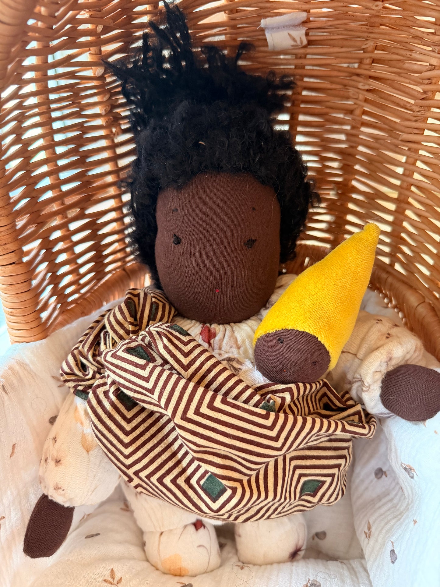 Mama & baby Waldorf inspired fairy doll set- lemon