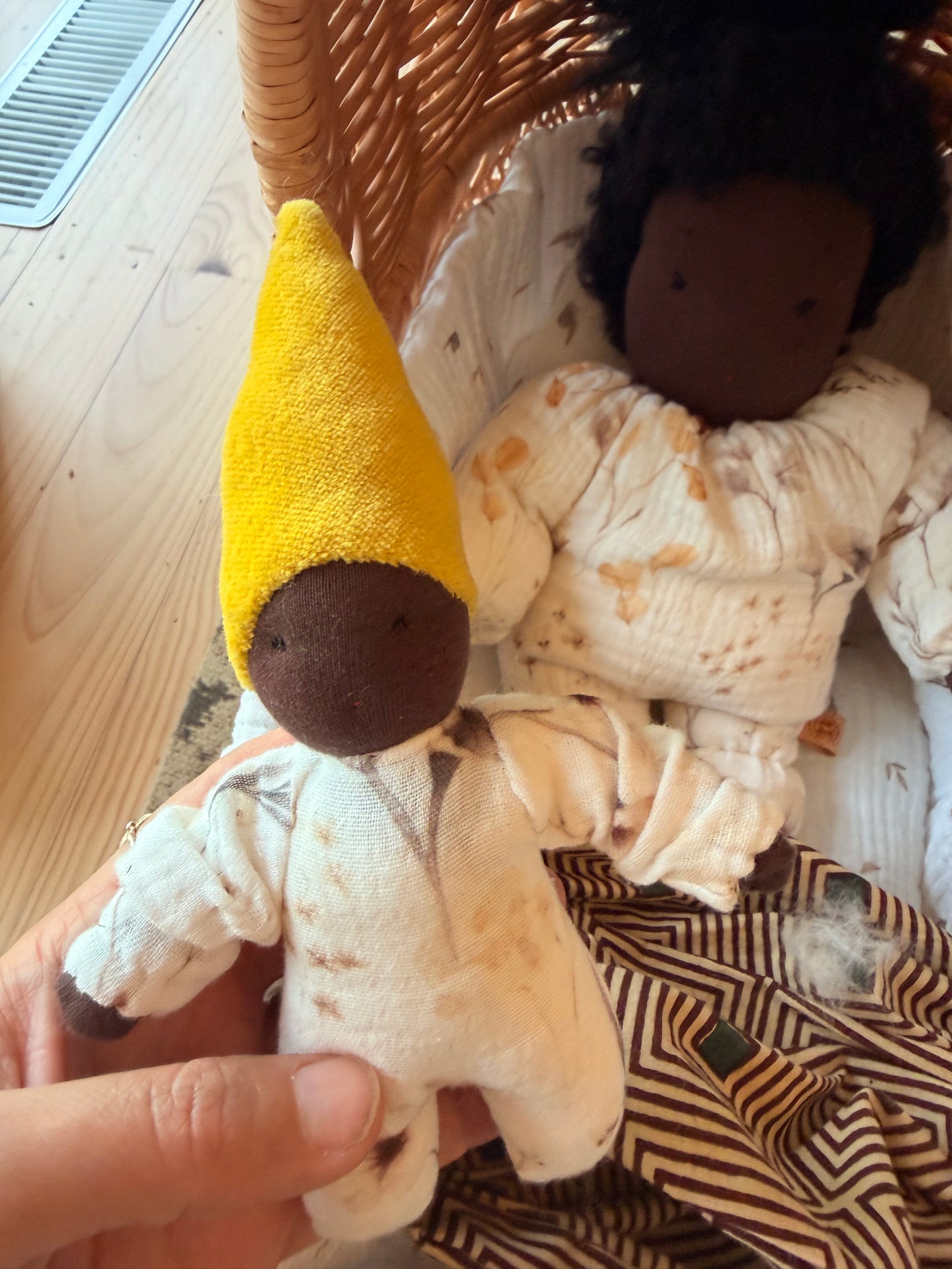 Mama & baby Waldorf inspired fairy doll set- lemon