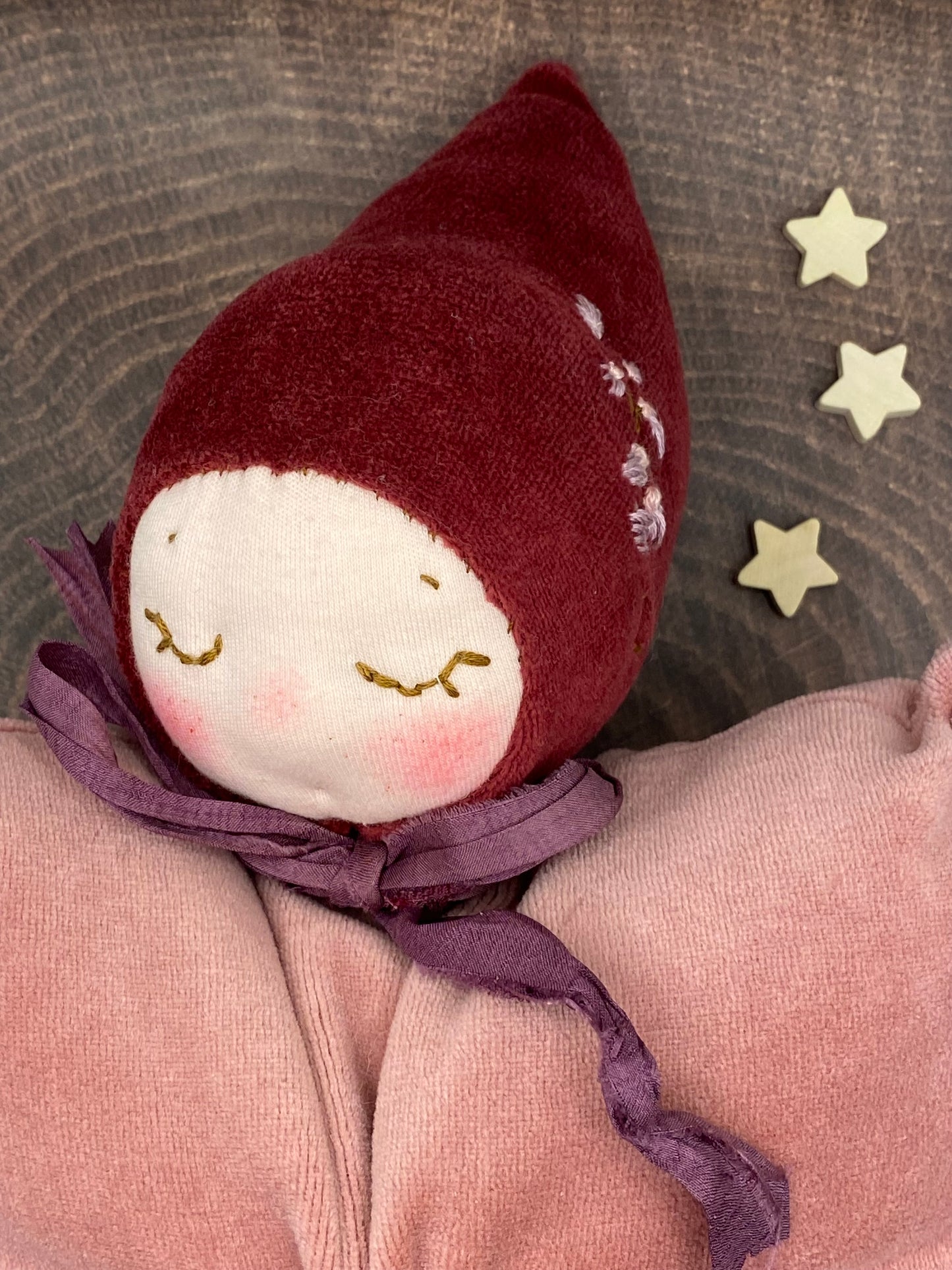 One of a kind Waldorf inspired lavender fairy doll- Bordeaux