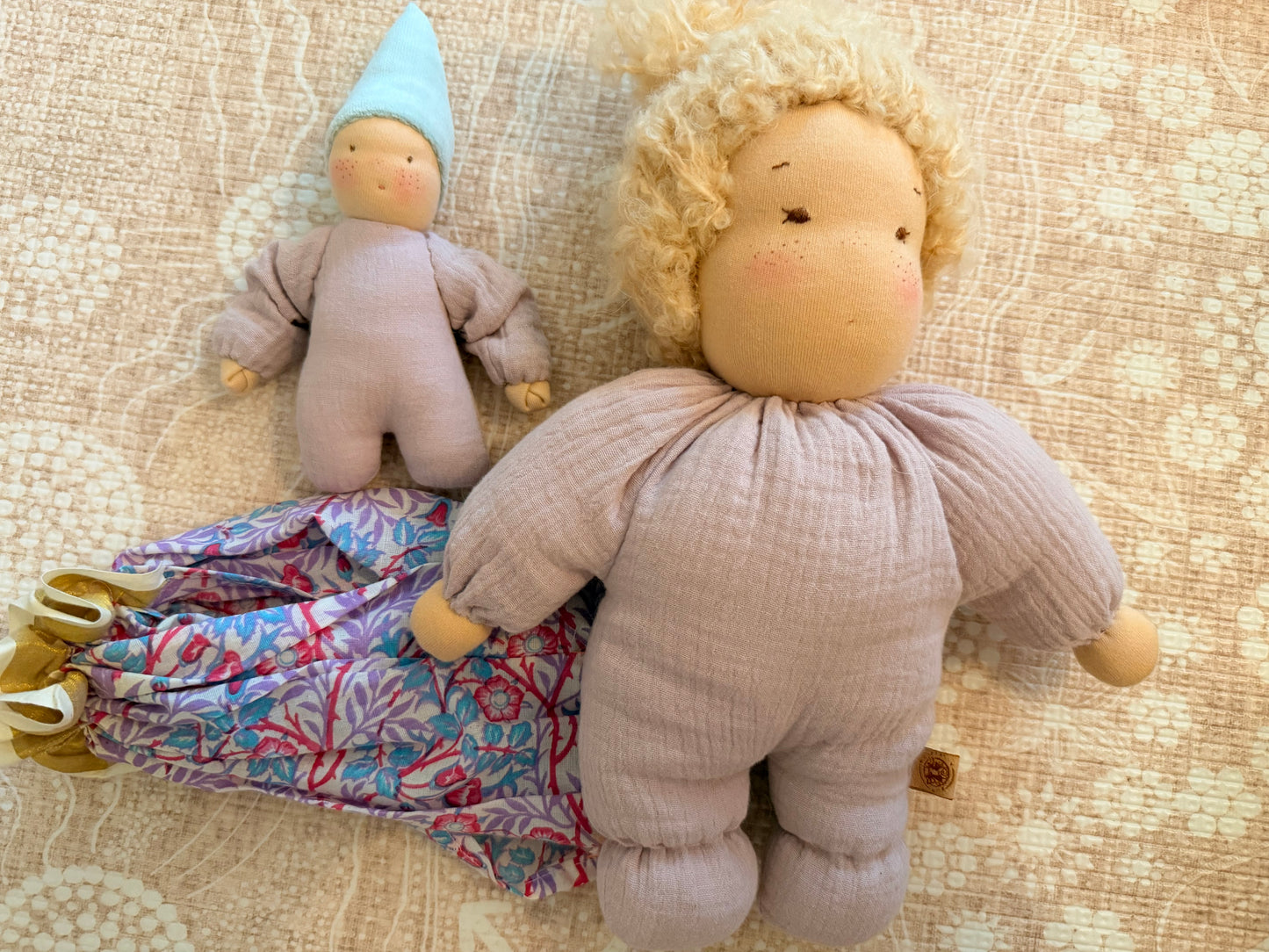 Mama & baby Waldorf inspired fairy doll set - Lilas
