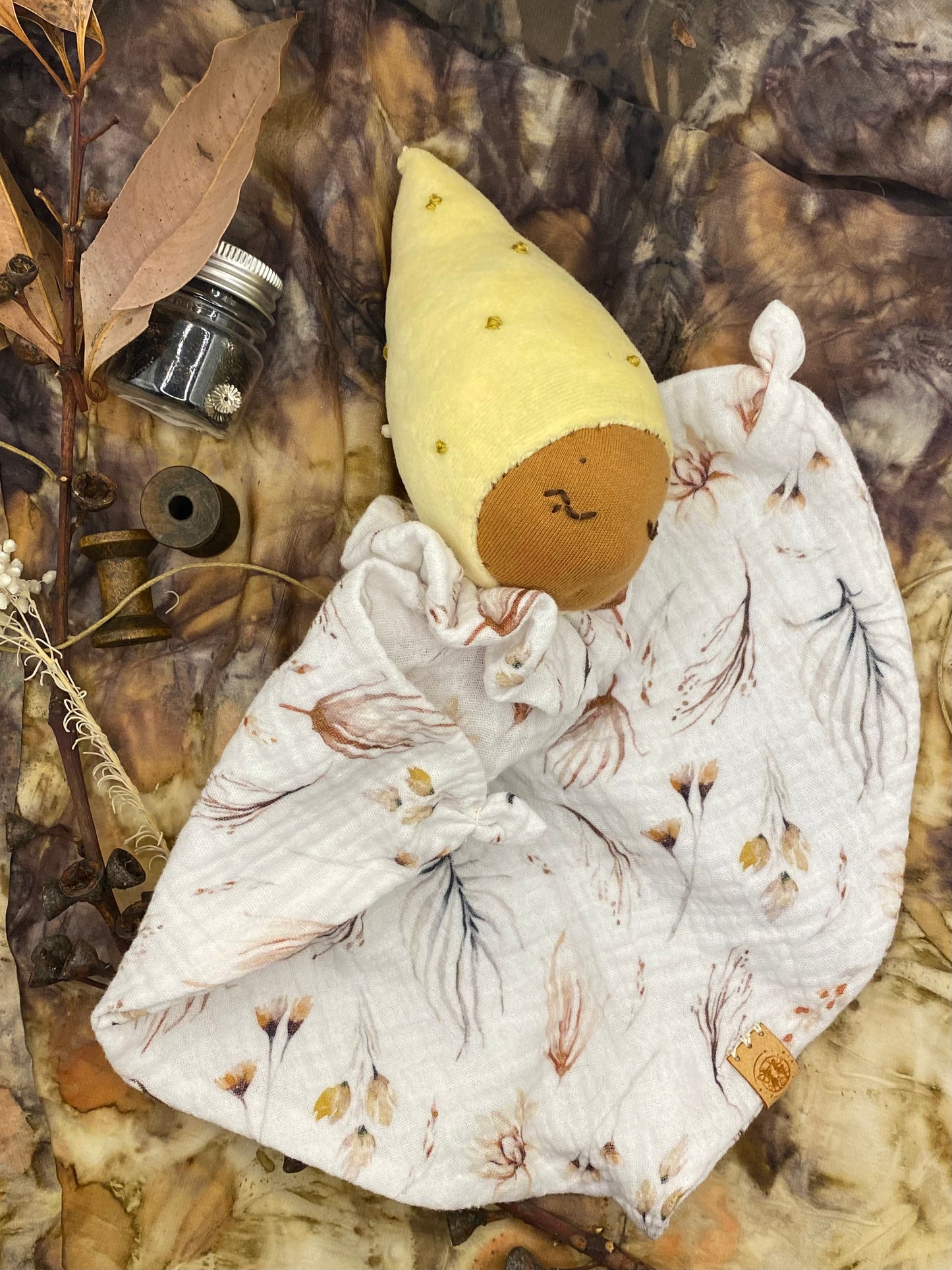 One of a Kind Organic Waldorf Blanket Fairy Doll - Lemon