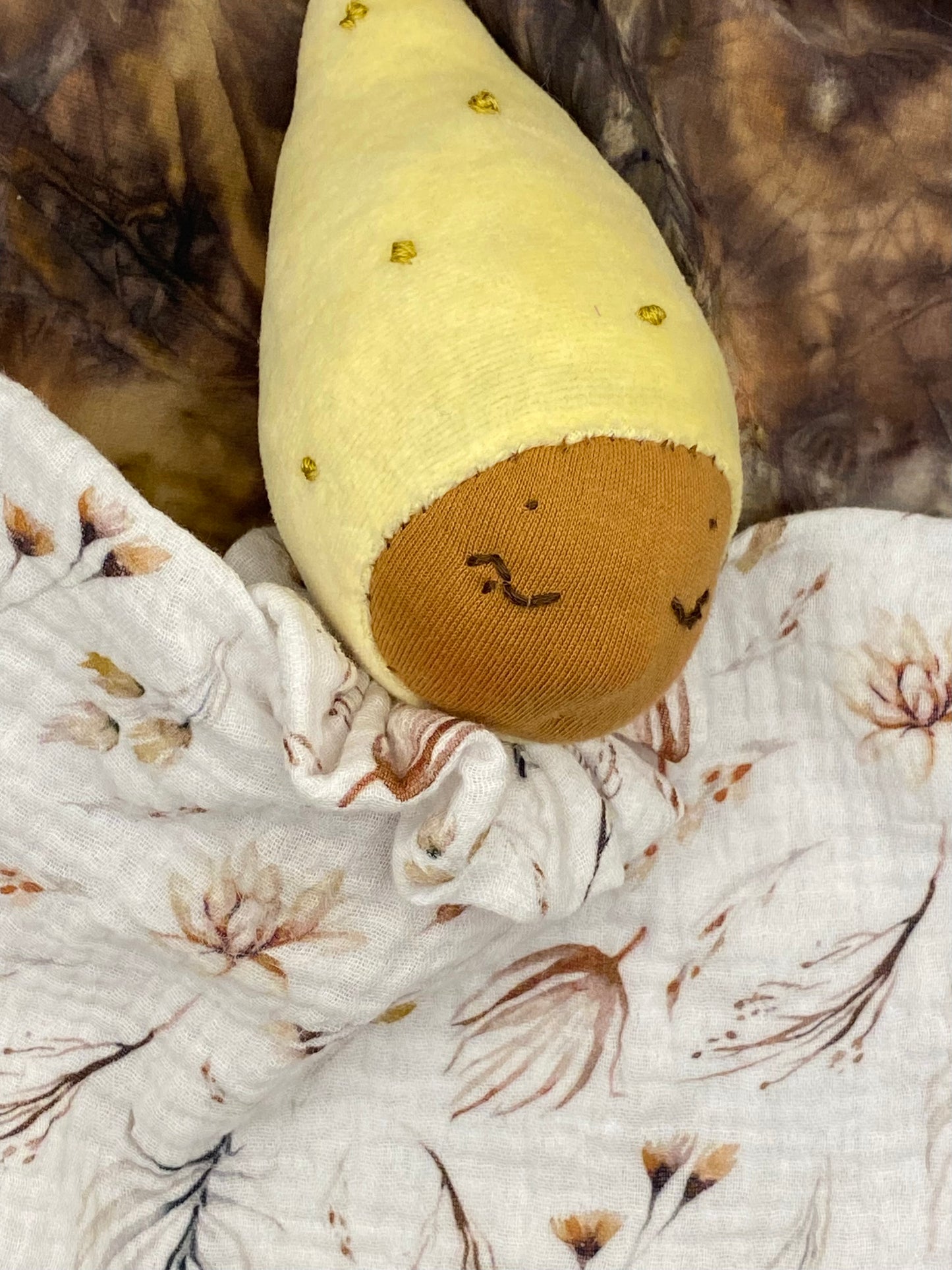 One of a Kind Organic Waldorf Blanket Fairy Doll - Lemon