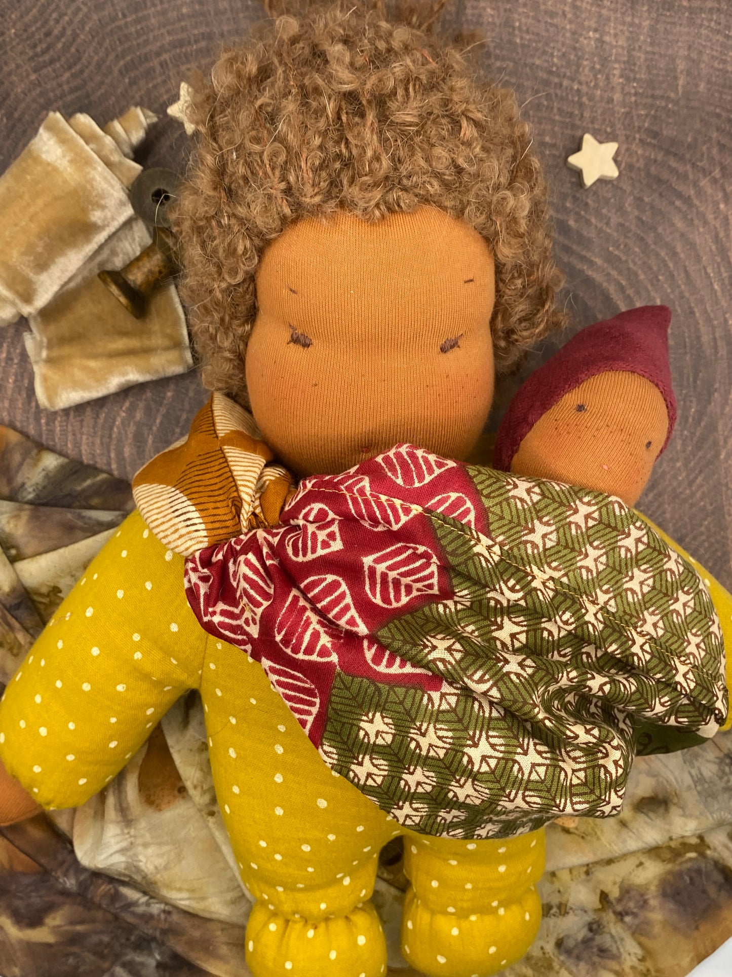 Mama & baby fairy doll set -mustard