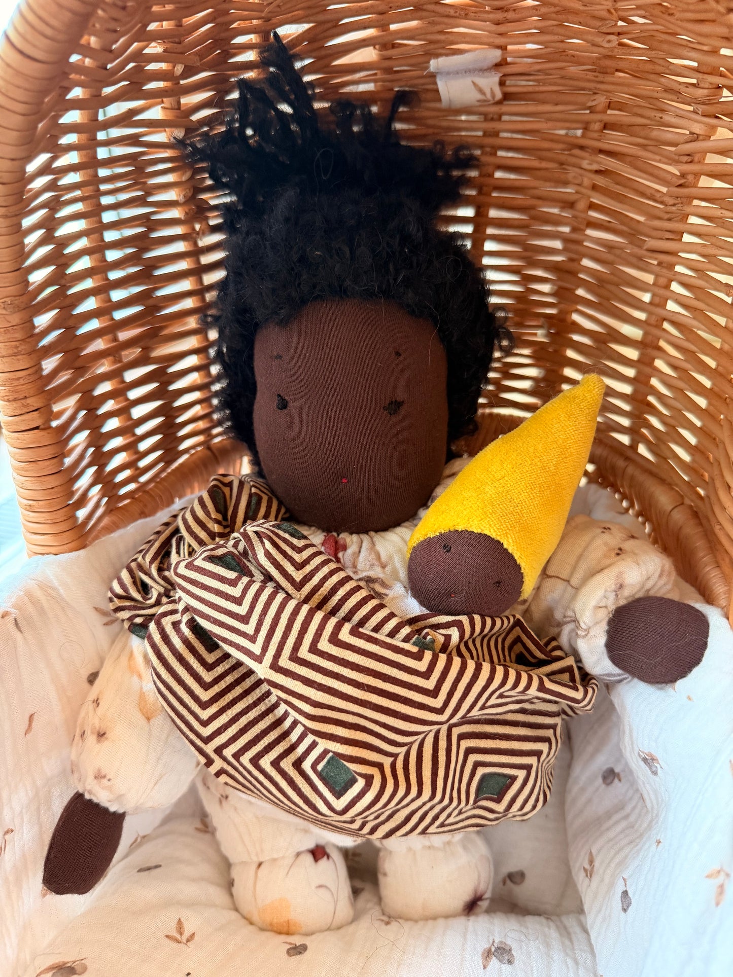 Mama & baby Waldorf inspired fairy doll set- lemon