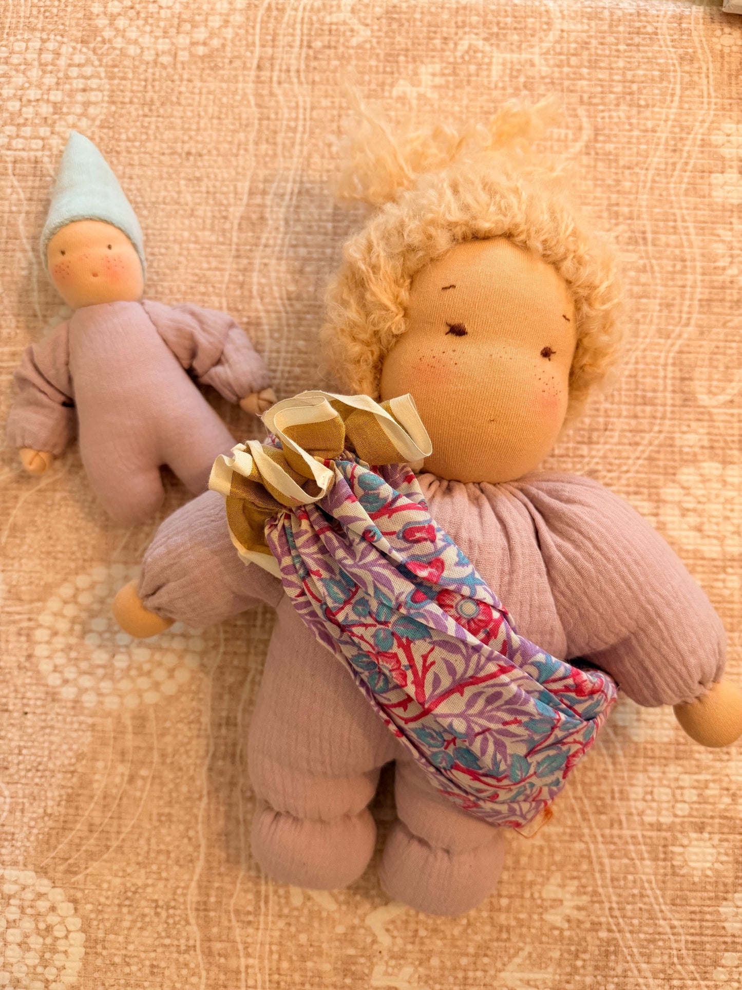 Mama & baby Waldorf inspired fairy doll set - Lilas
