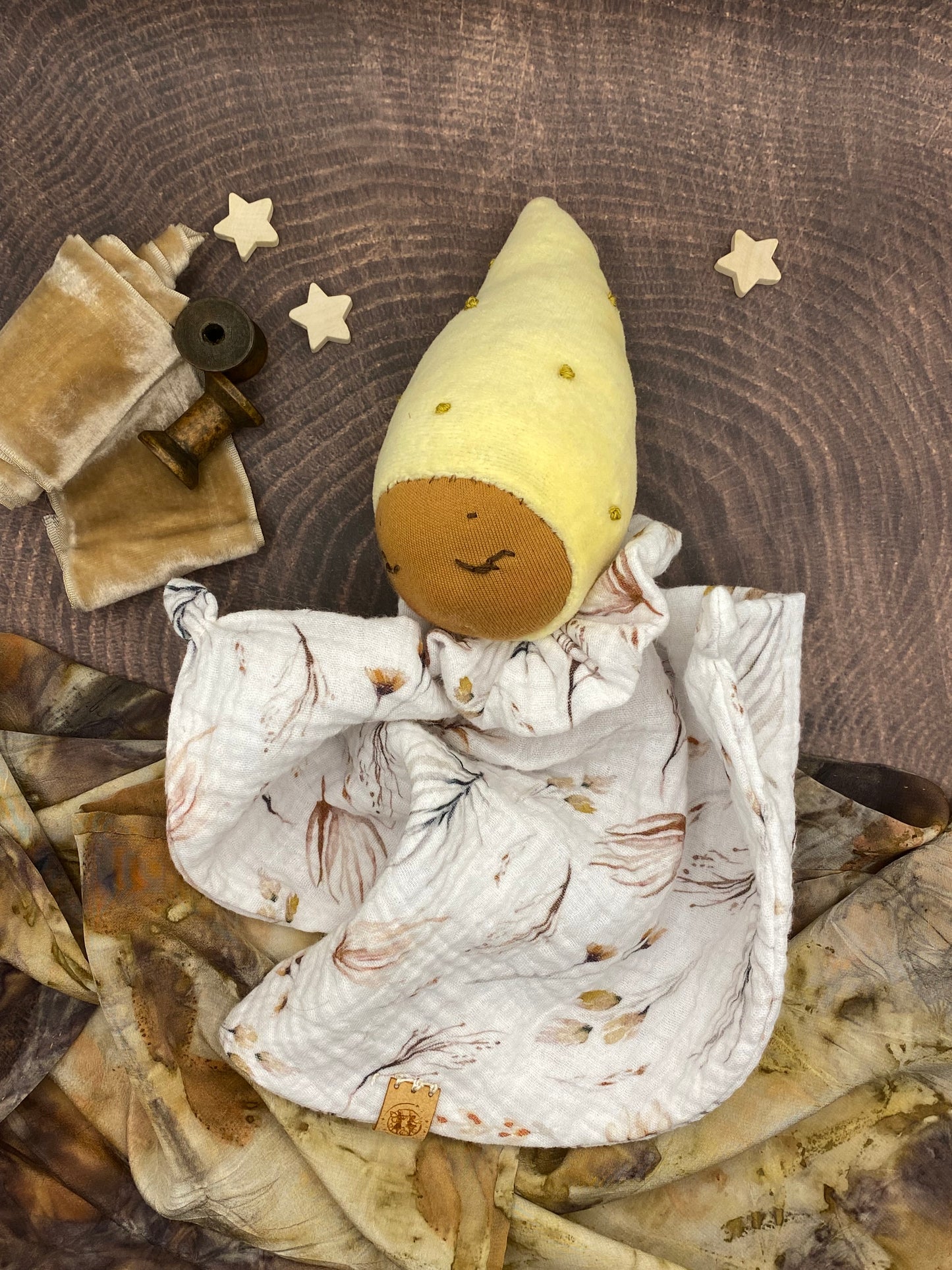 One of a Kind Organic Waldorf Blanket Fairy Doll - Lemon