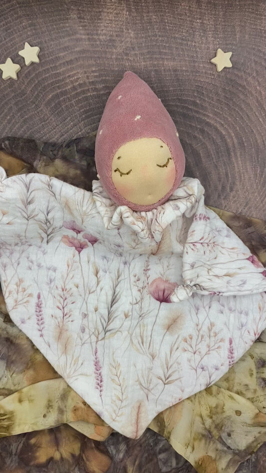 One of a Kind Organic Waldorf Blanket Fairy Doll - Blush
